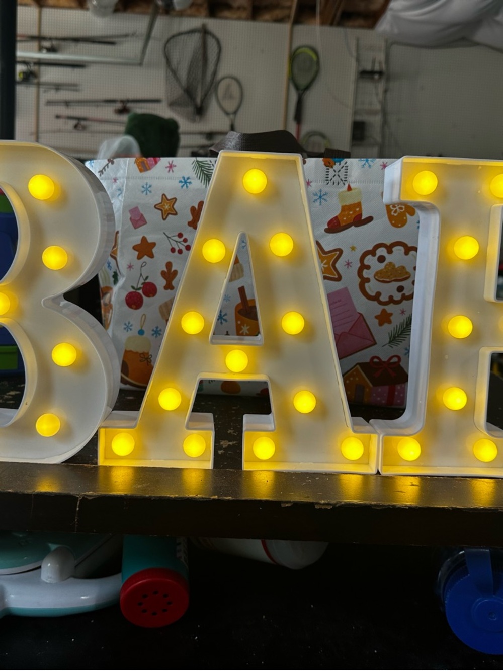 BAR Sign with warm lighting